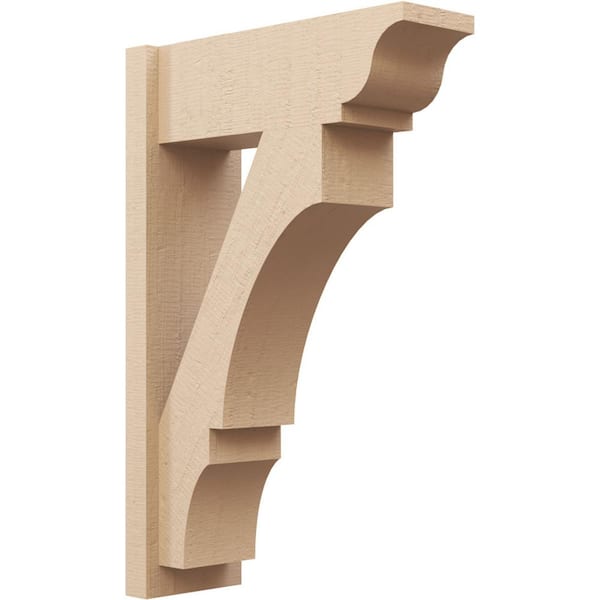 Ekena Millwork 8 in. x 34 in. x 22 in. Balboa Traditional Rough Cedar Woodgrain Timberthane Polyurethane Outlooker, Primed Tan