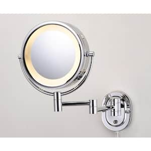 10 in. x 14 in. Lighted Wall Makeup Mirror in Chrome