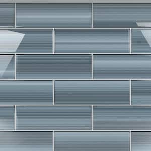 Deep Ocean 4 in. x 12 in. Glass Tile for Kitchen Backsplash and Showers (10 sq. ft./per Box)