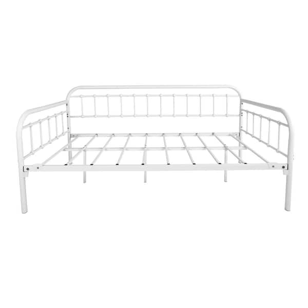 Ahokua 40 in. W White Metal Frame Twin Platform Bed with Headboard