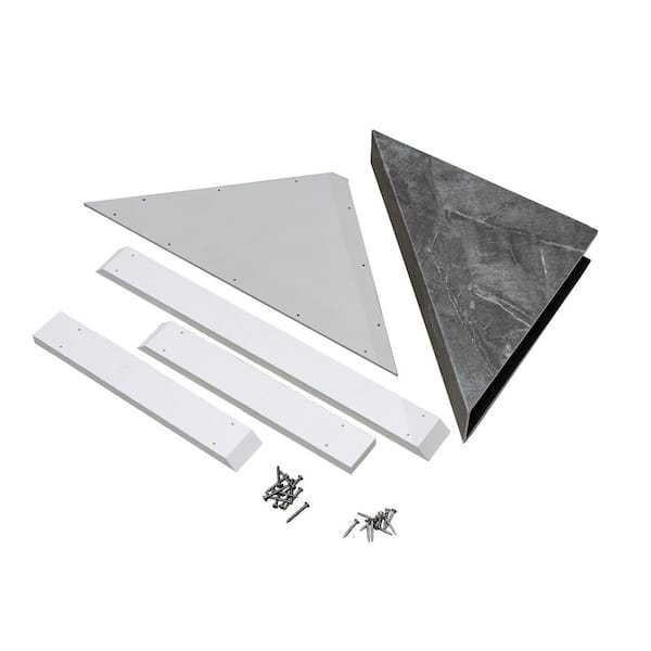 PALISADE 24.88 in. x 12.31 in. Vinyl Waterproof Walk in Corner Shower Seat in Cracked Slate/Urban Quarry