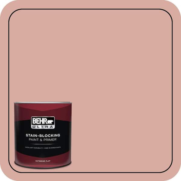 BEHR ULTRA 1 qt. #T17-06 Everythings Rosy Flat Exterior Paint & Primer