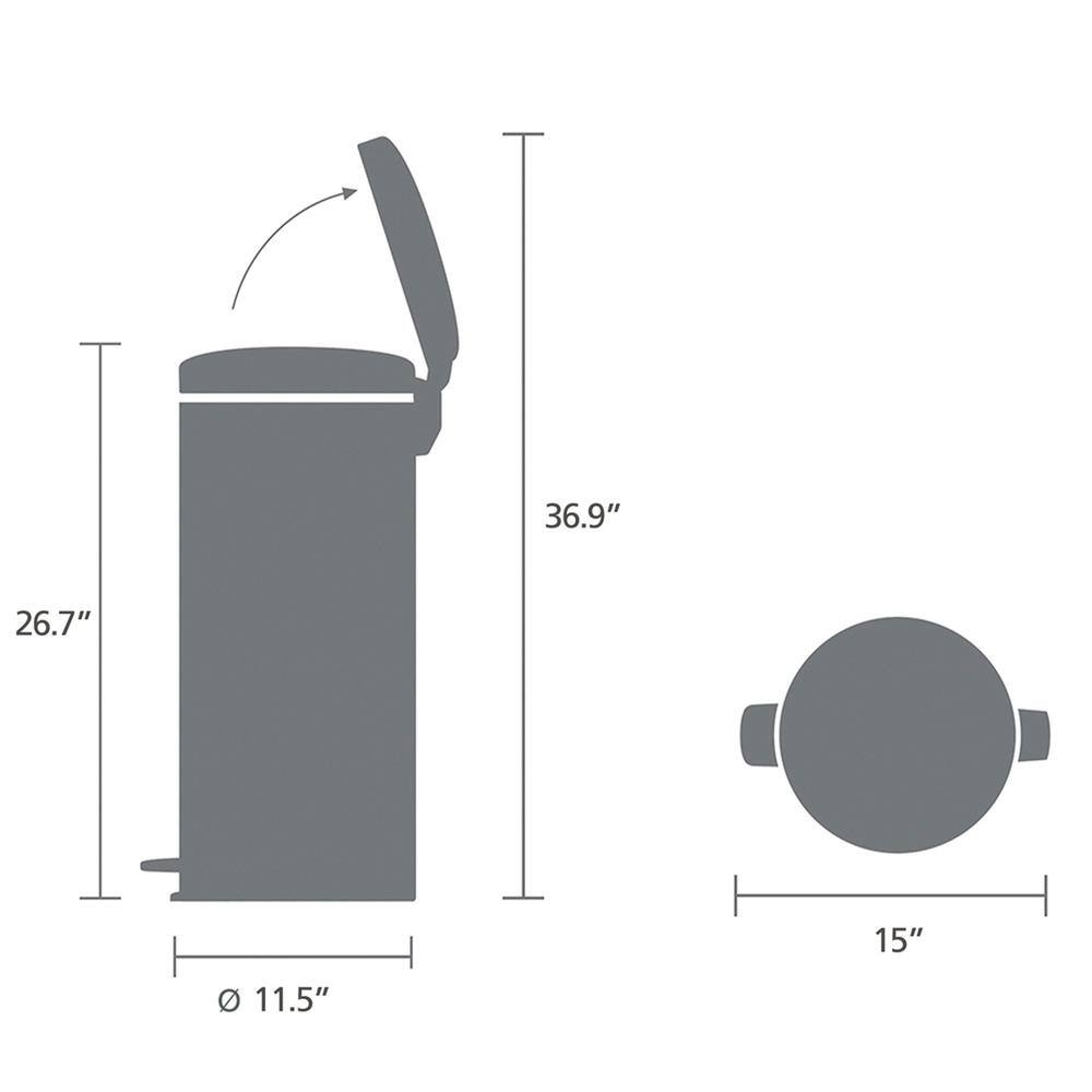 Satin Taupe 8-Gallon Fingerprint Resistant Step-On Trash Can