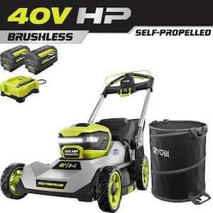 40V HP Brushless 21 in. Cordless Battery Walk Behind Self-Propelled Mower with (2) Batteries, Charger, Lawn & Leaf Bag