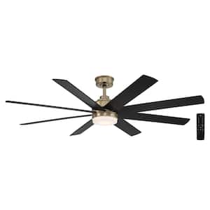 Celene 62 in. Integrated CCT LED Indoor/Outdoor Champagne Bronze Gold Ceiling Fan with Light and Remote Control