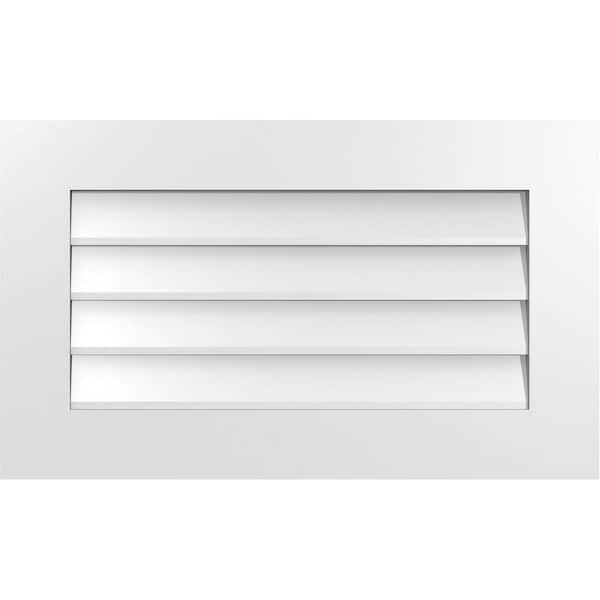 Ekena Millwork 30 in. x 18 in. Vertical Surface Mount PVC Gable Vent: Decorative with Standard Frame