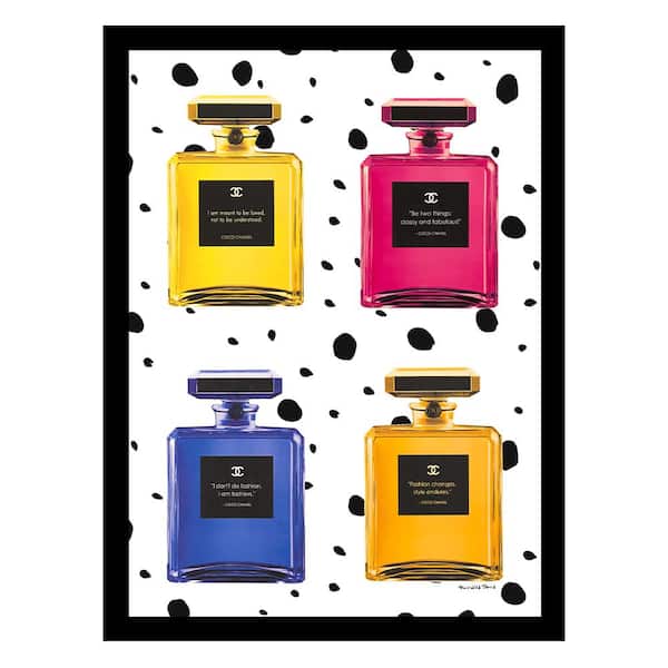 VENICE BEACH Collections Fashion Wallpaper Glam Perfume Bottles by Fairchild Paris Framed Graphic Print Abstract Poster Art Print 18 in. x 14 in.