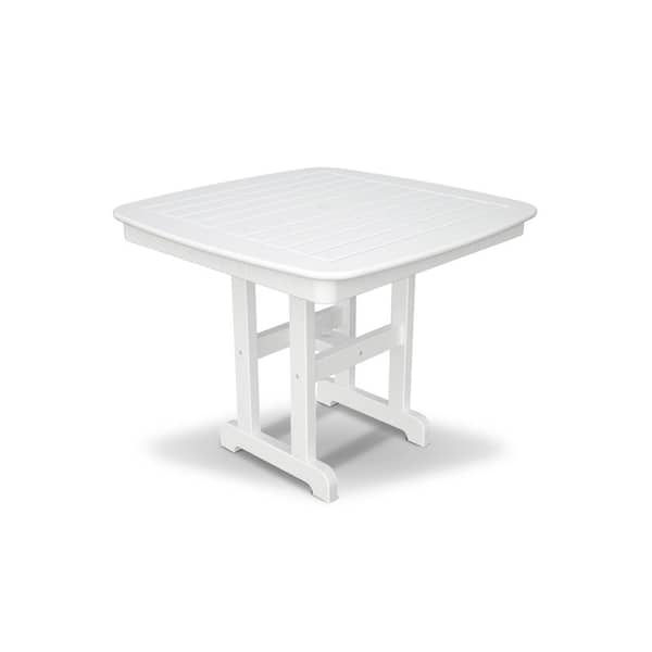 Trex Outdoor Furniture Yacht Club 37 in. Classic White Patio Dining Table