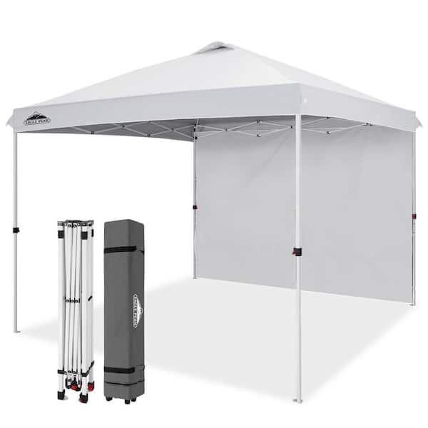 EAGLE PEAK 10 ft. W x 10 ft. D Pop-Up Canopy Tent with 1 Detachable Sidewall