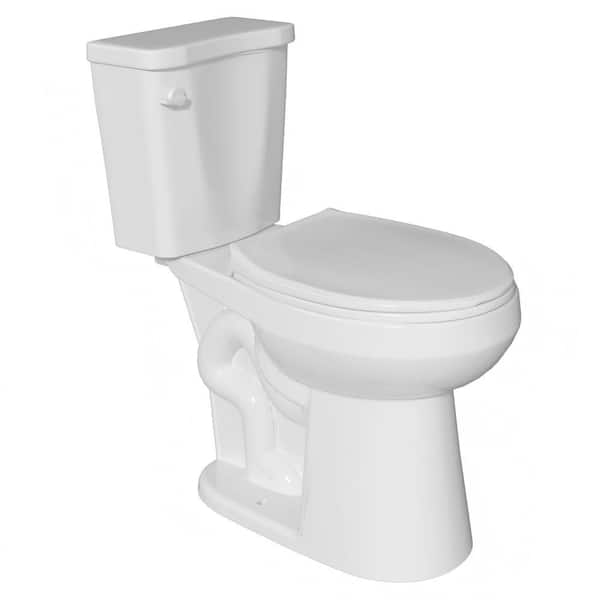 17 in. Toilet ADA Chair Height 2-Piece Toilet 1.28 GPF Single Flush Round Toilet in White With Soft-Close Seat Toilet