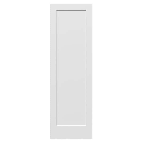 30 in. x 96 in. Tall 1-Panel Shaker Solid Core Primed Wood Interior Door Slab w/Reversible Handing and No Bore Hole