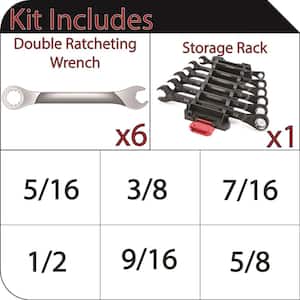 100-Position Double Ratcheting SAE Wrench Set (6-Piece)