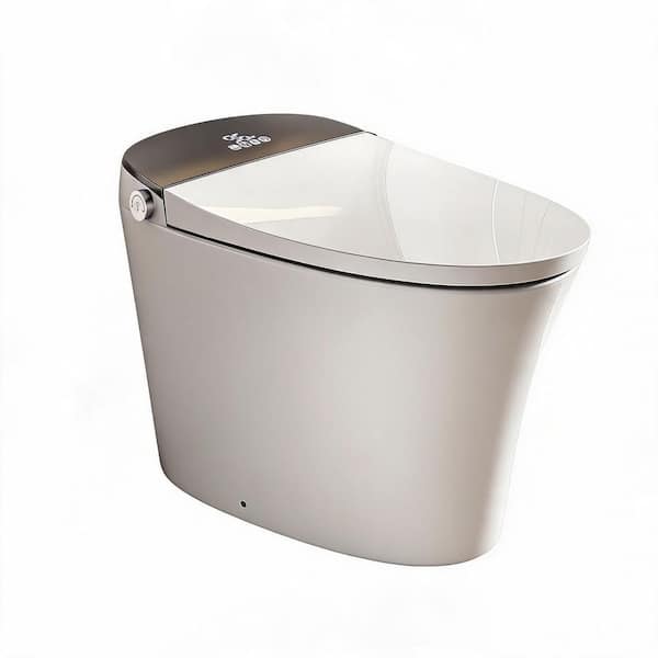 Elongated Bidet Toilet 1.28 GPF in White with Heated Seat, Warm Water Sprayer, Dryer, Auto Flush, Foot Sensor, Night