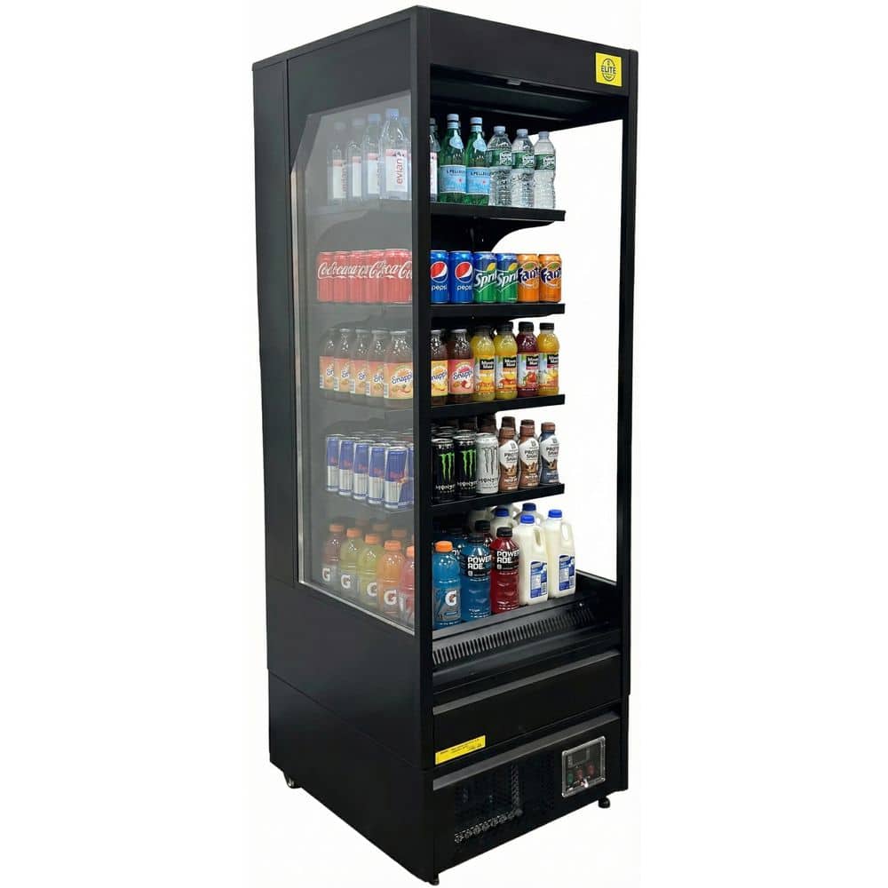 27 in. 16.4 Cu. Ft. Auto/Cycle Defrost Commercial NSF Vertical Open Air Display Merchandisers EF33 in Black