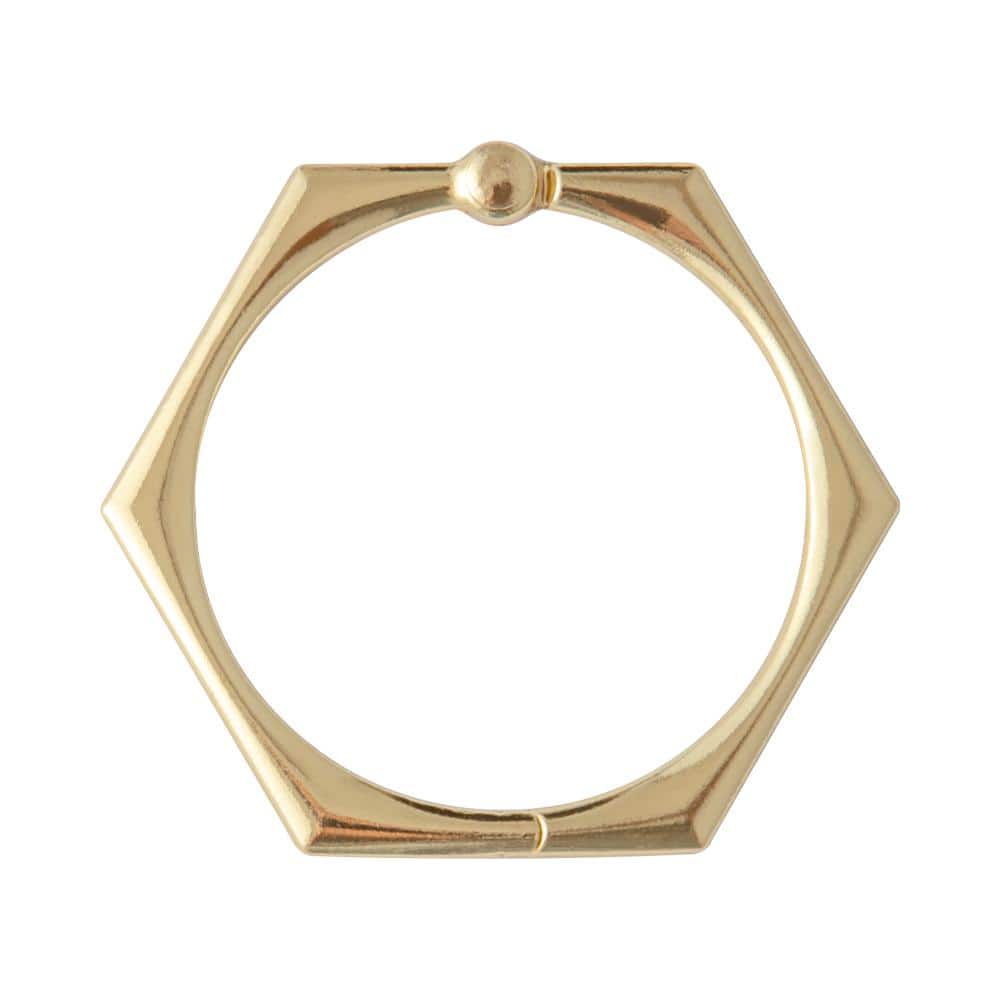 Gold Hexagonal Rustproof Zinc Shower Curtain Hooks Set of 12