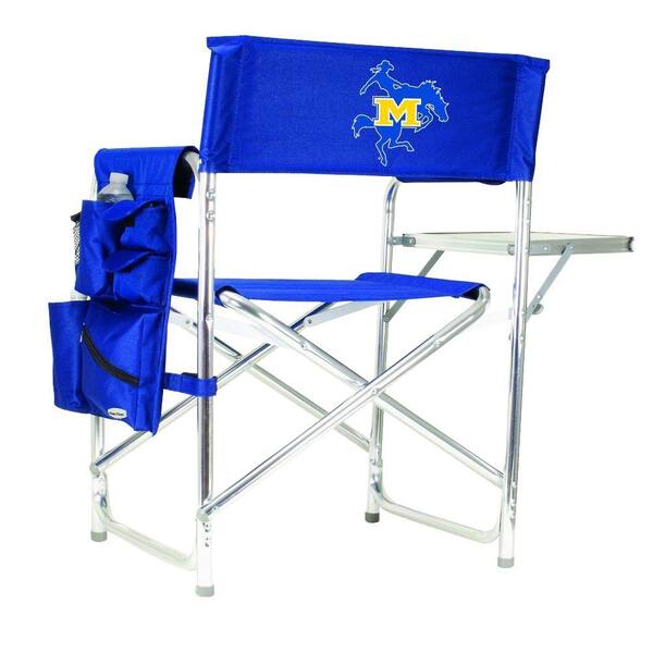 Picnic Time McNesse State University Navy Sports Chair with Embroidered Logo