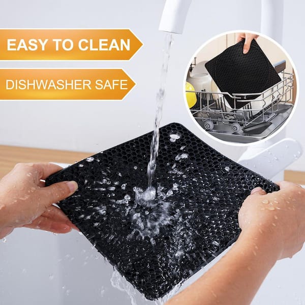 Silicone Trivet Mats with Hot Pads Pot Holders for Kitchen, Hot Dishes, Hot Pots and Pans, Countertop and Table (4-Pack)