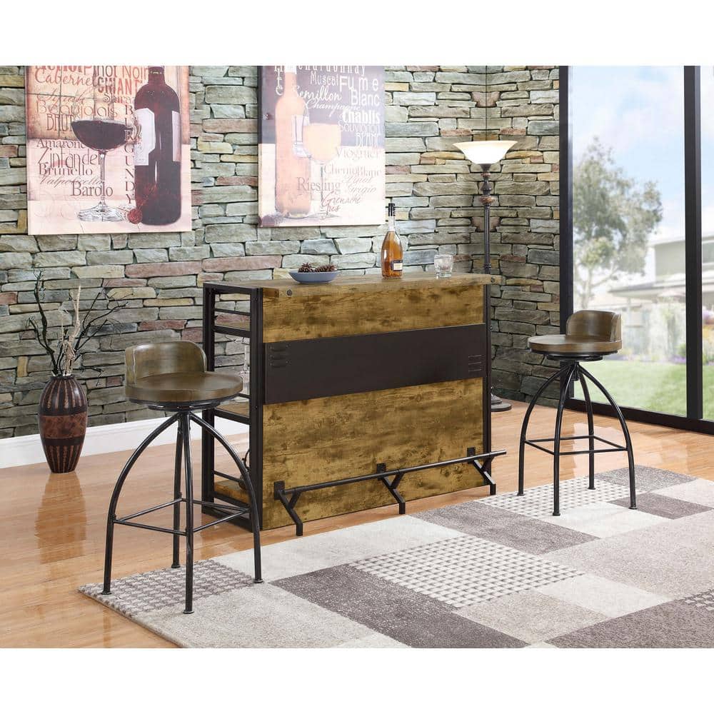 Antique Nutmeg and Dark Bronze Industrial Bar Unit