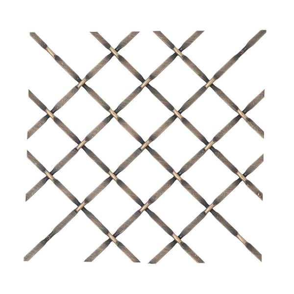 48 in. x 18 in. Kent Design 332 P Round Wire, Press Crimp Antique Pewter Woven Wire Grille Screening Panel Insert