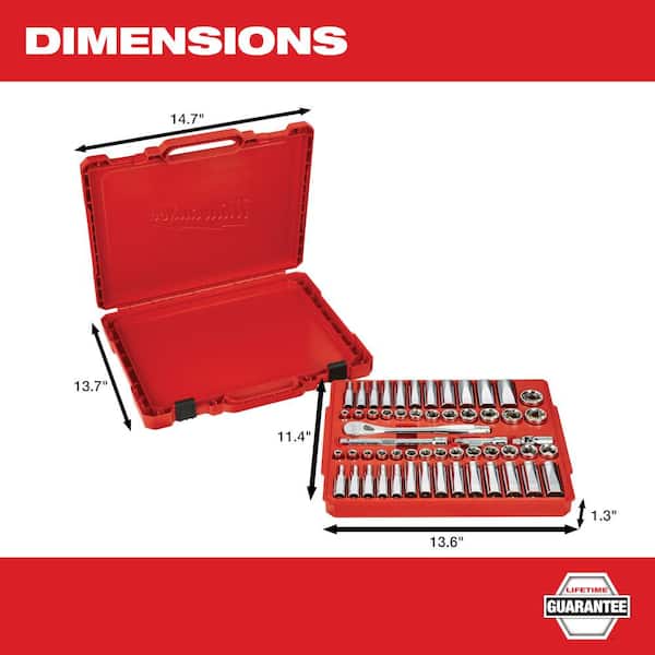 Milwaukee - 1/4 in. and 3/8 in. and 1/2 in. Drive SAE/Metric Ratchet and Socket Mechanics Tool Set (153-Piece)