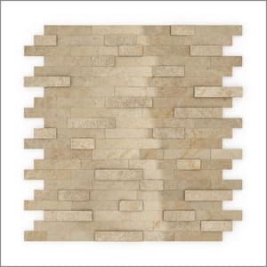 Moony Dark Beige 11.77 in. x 11.57 in. x 8 mm Stone Peel and Stick Wall Mosaic Tiles (5.68 sq.ft./6 Pack)