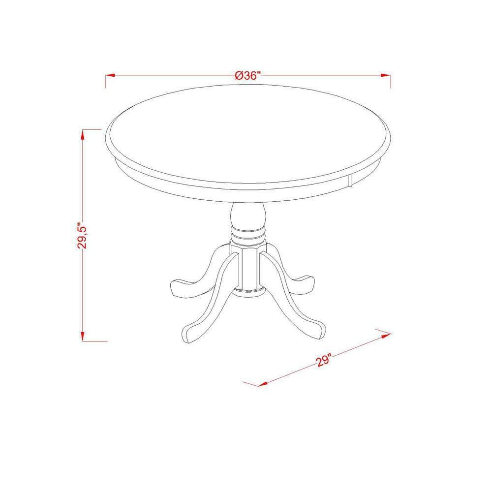 Mahogany Round Pedestal Dining Table with 4 Chairs