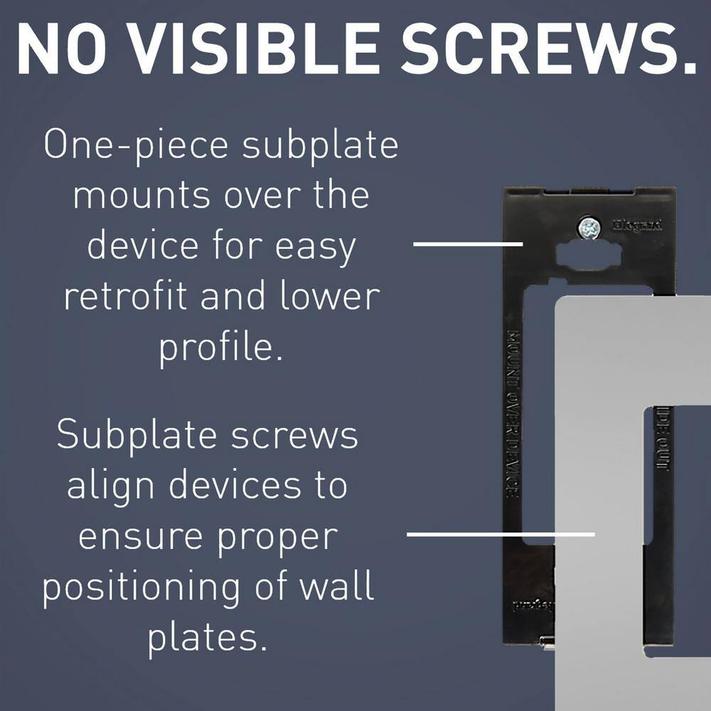 Gray 3-Gang Screwless Polycarbonate Wall Plate