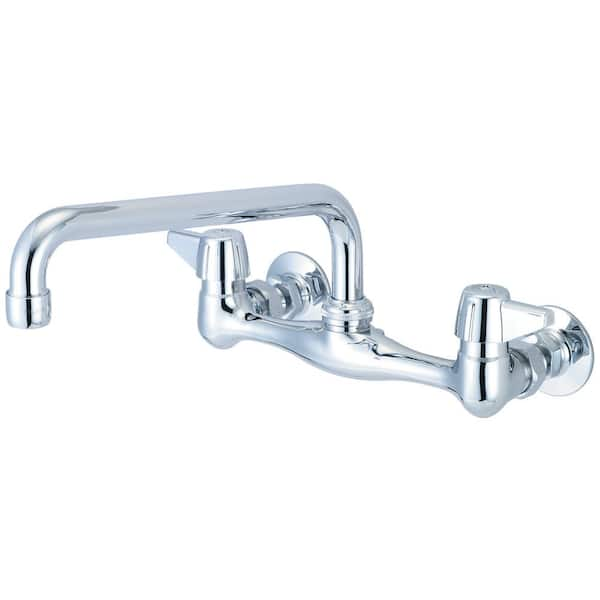 Central Brass Double Handle Wall Mount Standard Kitchen Faucet In Polished Chrome 0047 Ua2 The