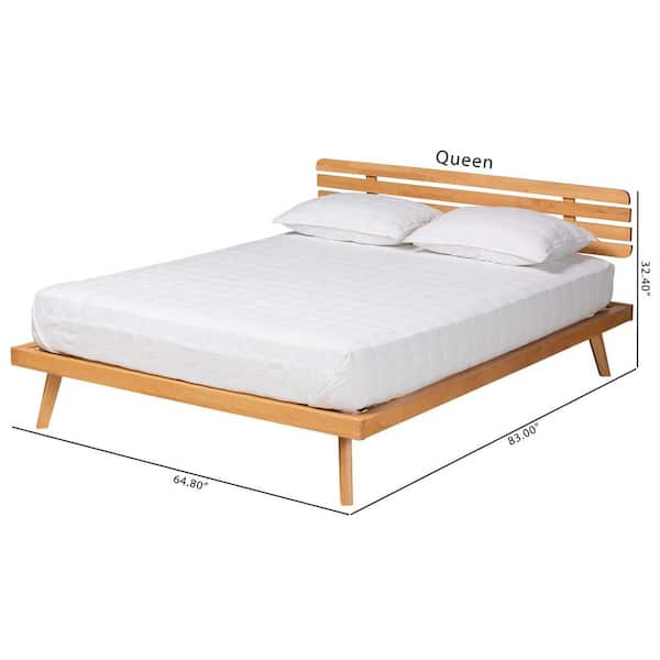 Baxton Studio Joaquin Rustic Brown Wood Frame Queen Platform Bed