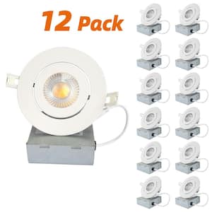 4 in. Adjustable 3CCT LED Recessed Light Kit with Transformer (Set of 12)