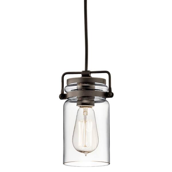 Kichler Brinley 1 Light Olde Bronze Vintage Industrial Kitchen Mini Pendant Hanging With Clear Glass 42878oz Kichler Brinley 1 Light Olde Bronze, Kichler Pendant Lighting Oil Rubbed Bronzer