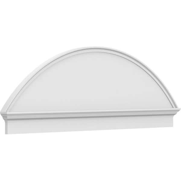 Ekena Millwork 70 in. W x 24-3/8 in. H x 2-3/4 in. P Segment Arch Smooth Signature Urethane Combination Pediment, Primed Tan