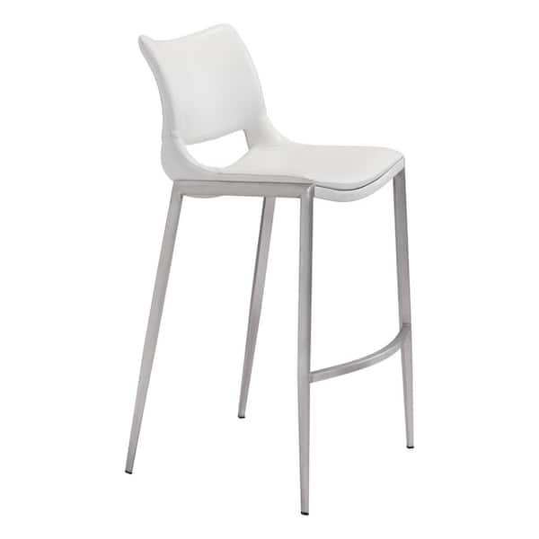 ZUO Ace 40.9 in. White Bar Chair (Set of 2)