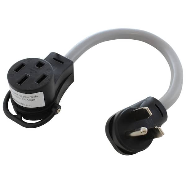 1.5 ft. 10/3 EV Charging Adapter 30-Amp 250-Volt 6-30 Plug to 50-Amp Electric Vehicle Adapter for Tesla