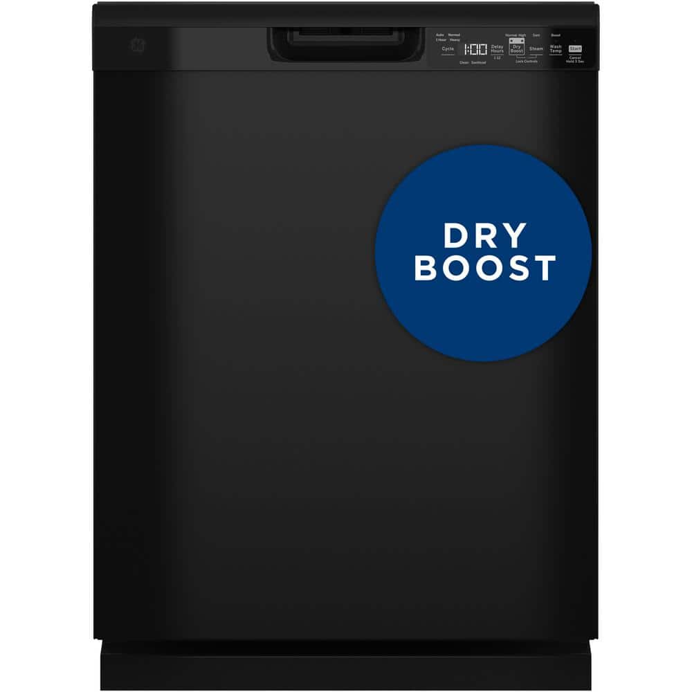 GE 24 in. Built-In Tall Tub Front Control Black Dishwasher w/Sanitize, Dry Boost, 52 dBA