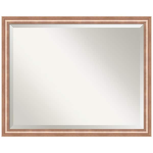 Amanti Art Harmony 24.62 in. x 30.62 in. Modern Rectangle Framed Rose Gold Bathroom Vanity Wall Mirror