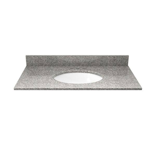 Solieque 31 in. Granite Vanity Top in Burlywood with White Basin