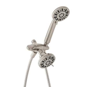 4-spray 3.5 in. Dual Wall Mount Shower Head and Handheld Shower Head 1.8 GPM in Brushed Nickel