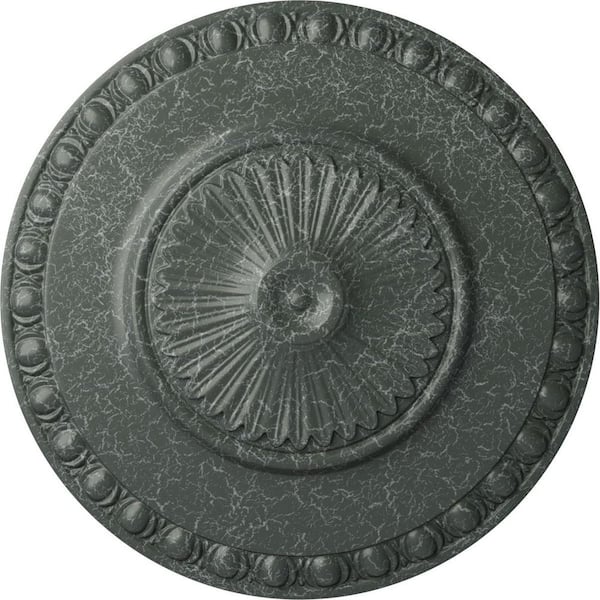 Ekena Millwork 3-1/4" x 23-1/2" x 23-1/2" Polyurethane Lyon Ceiling Medallion, Athenian Green Crackle