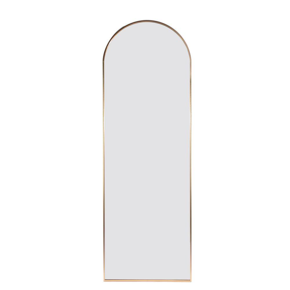 Gold 22 in. W x 65 in. H Arch Metal Full Length Mirror, HD Anti-collision V