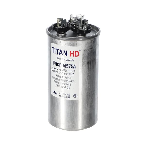 Titan HD 45 plus 7. 5MFD, 440/370V, round capacitor