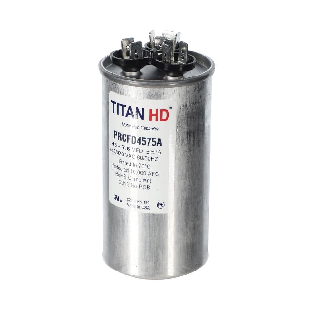 Packard Titan HD 45 plus 7. 5MFD, 440/370V, round capacitor