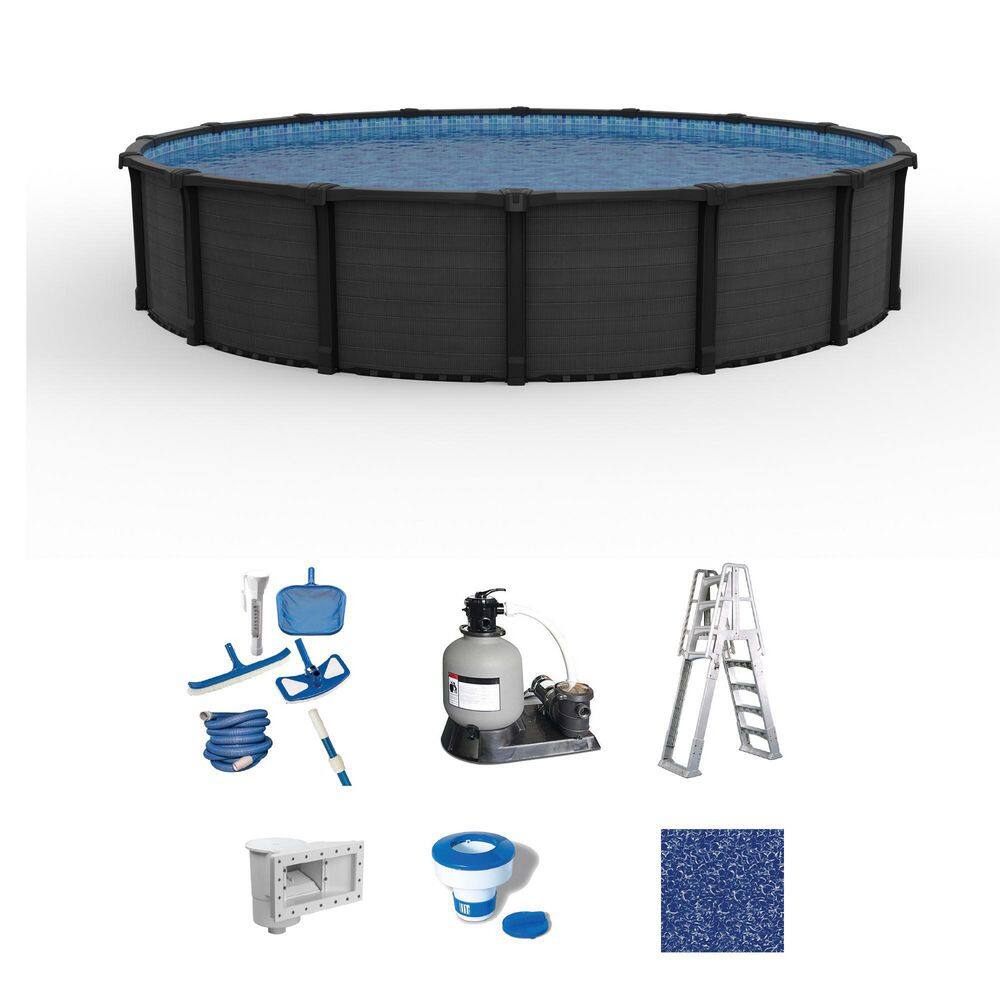 Bimini 27 ft. Round 52 in. Deep Hard Sided Above Ground Standard Pool Package price history on PriceWatchPro