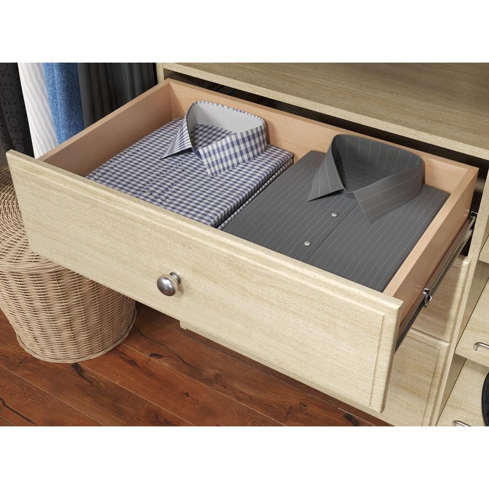 Harvest Blonde Corner Closet Kit with Drawers and Shelves