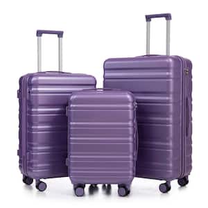 Karl home 3-Piece Purple Portable Waterproof Spinner Luggage Set