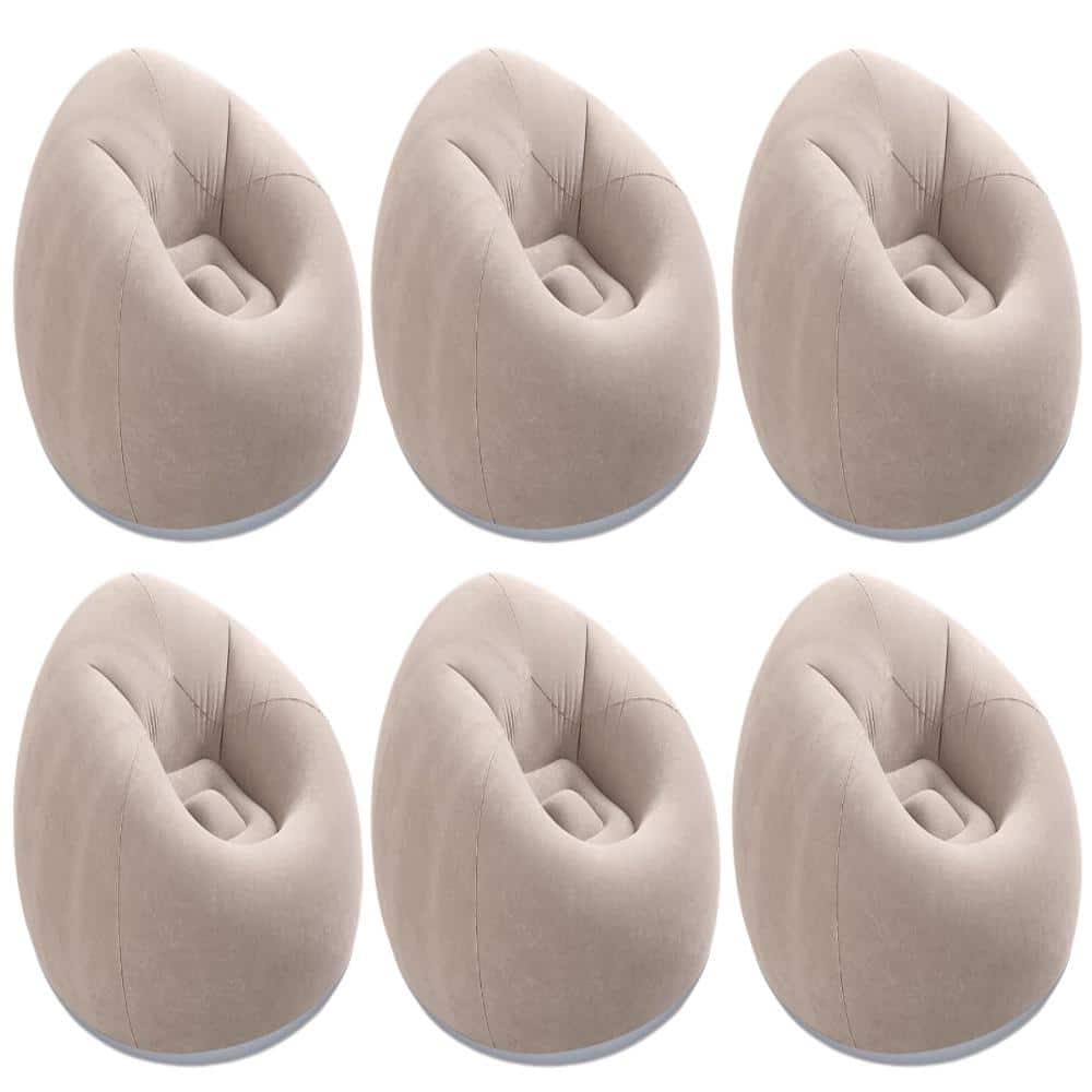 6Pcs Brown Inflatable Bean Bag Chairs with Electric Air Pump, Folding Portable Inflatable Couch Lazy Sofa price history on PriceWatchPro