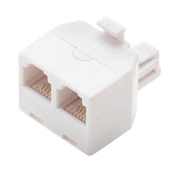 Commercial Electric 2-Way Telephone Splitter, White