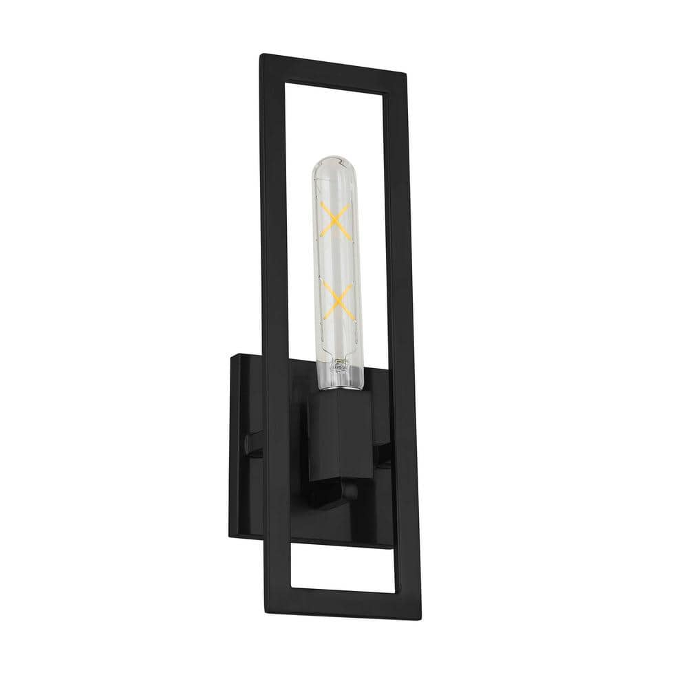 Dainolite Wisteria 1 Light Matte Black Wall Sconce Wts 141w Mb The Home Depot