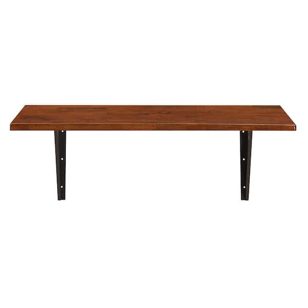 Costway 40 in. Brown Rectangle Rubber Wood Dining Table Space Saving