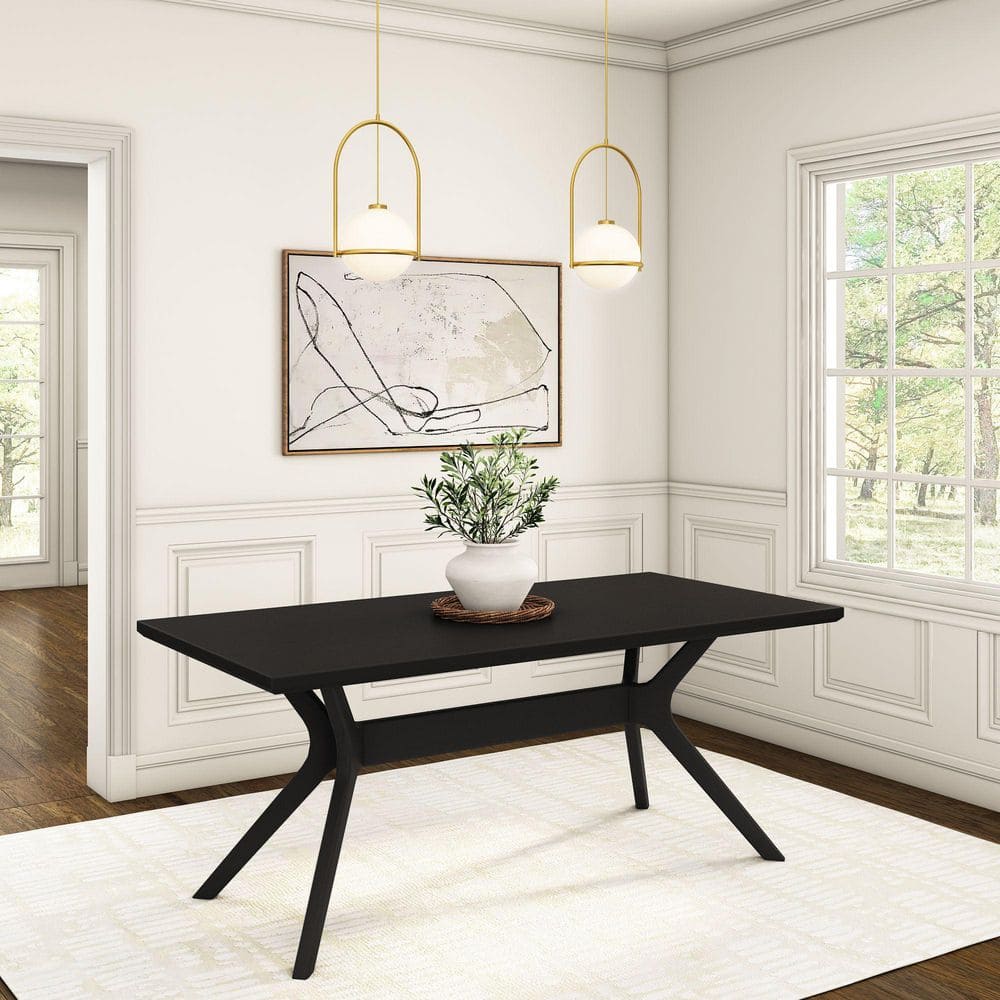 DINING TABLE (S) 3/22まで出品 PLANK+BEAM Verso Scandinavian Black Wood 72 in. Cross Leg Dining